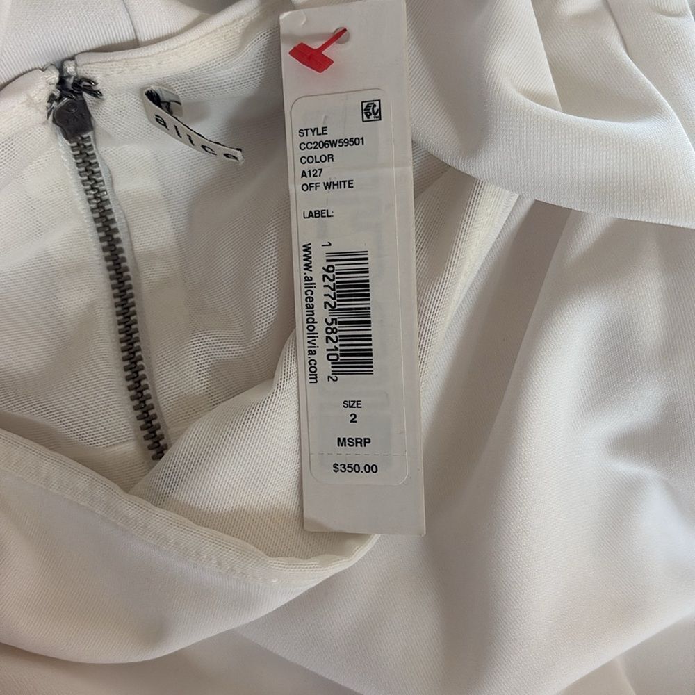 Alice + Olivia Halter Maxi Dress Off White NWT $350 - Picture 4 of 4
